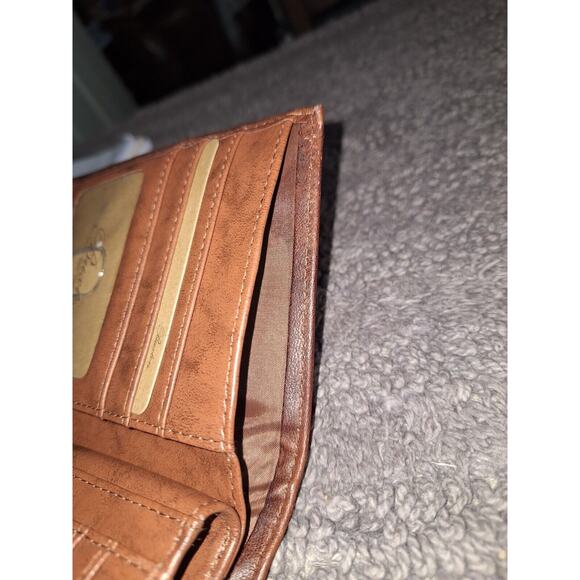 Buxton Heress Double Cordex Womans Wallet Carmel Brown Marbled Leather Kiss Lock - Picture 11 of 12